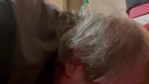 Getting fuck by monster dildo and swallowing a 10” dildo