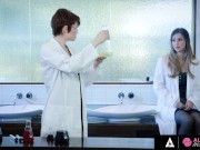 Cute Scientist Tries Massage Oil With Her Hot Assistant 2/16