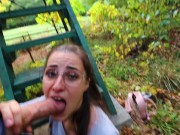 TEEN ALMOST CAUGHT SUCKING DICK IN PUBLIC PARK - FACIAL 14/16