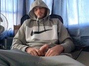 Edging my cock while having a smoke 3/16