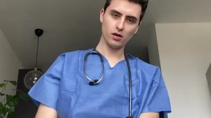 Young hot doctor masturbates