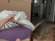 Glasses blowjob ball licking Titjob and cum on glasses 3/16