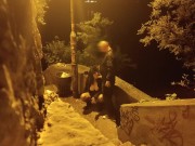 Big tits mother in law in hot lingeri humiliated outdoor with dildo and fat cock 13/16