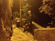 Big tits mother in law in hot lingeri humiliated outdoor with dildo and fat cock 14/16