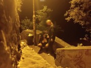 Big tits mother in law in hot lingeri humiliated outdoor with dildo and fat cock 16/16