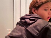 18 year old woman fucking in the bathroom with a black man