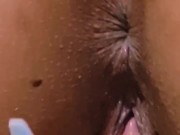 Touching my WET PUSSY and MY ASS! Real amateur fucking my own ASS During my step brother recording M