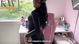 Catwoman is THIRSTY for CUM. (Sloppy blowjob, Anal Plug) - KathyWhite1