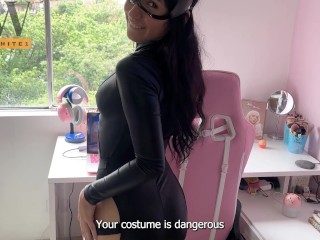 Catwoman is THIRSTY for CUM. (Sloppy blowjob, Anal Plug) – KathyWhite1