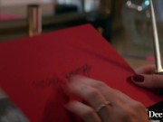 Deeper. Submissive Angel is leashed & dominated by her master 2/16