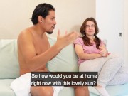 Stepniece got surprised! walk naked around the house 4/16