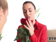 DYKE4K. Using a big and hard dildo two beautiful lesbians reach hot orgasms 4/16