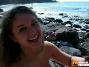 Busty chick gets her bush rammed outdoor on the beach by a man with big dick POV 5/16