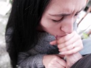 Outdoor Blowjob And Surprise Cum In Mouth 14/16