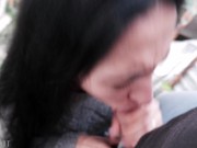 Outdoor Blowjob And Surprise Cum In Mouth 15/16