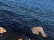 OnlyFans Girl sucks sweathy dick from running trainer at the ocean 14/16