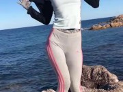 OnlyFans Girl sucks sweathy dick from running trainer at the ocean 3/16