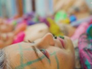 4 Girlz VS a bed full of ANAL SexToys - tattoo goth punk ATM 7/16