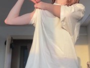 teasing skinny girl show biceps 11/16