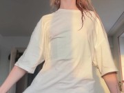 teasing skinny girl show biceps 4/16