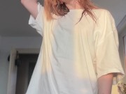 teasing skinny girl show biceps 7/16