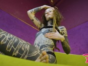 Alternative dreadhead using crazy colorful toys to fuck her tight wet pussy, masturbation, fingering 10/16