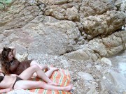 Hot french arab slut Melissa Garcia with natural boobs fucked in the ass at the beach 1/16