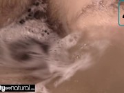 Scary hairy amateur babe soaps up huge bush 13/16