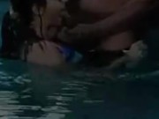 cumming a lot in the pool at a beautiful sunset - accounter adventure 16/16