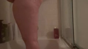Bbw taking a shower