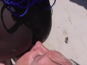 black pearl dominatrix butt licking at beach 2/16