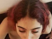 Petite Latina POV Blowjob with cum on face 15/16