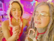 Xmas Anal Threesome - Chrismas fuck and Blowjob Gift 2/16