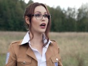 Attack on titan: Hange roughly fucked by Ervin and Levi in the office of Survey Corps 1/16