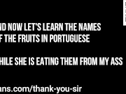 Black slut eats candies and fruits from ass and enjoy it. Bunda doce ( Candy ass). 12/16