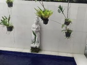 Does this guy have elephantiasis? His balls are too big to fit in the mouth 1/16