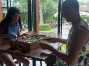 Сводная сестра проиграла в игру и ей пришлось идти на улицу со спермой на лице - Cumwalk 2/16