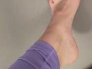 trying leggins and pissing in dressin groom 4/16