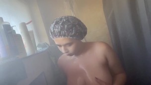 Chubby Bbw taking a shower
