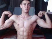 Cuerpo atlético, cuerpo saludable, Cuerpo atractivo Con hermosa polla rosada larga y delgada 1/16