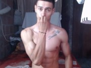 Cuerpo atlético, cuerpo saludable, Cuerpo atractivo Con hermosa polla rosada larga y delgada 14/16