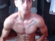 Cuerpo atlético, cuerpo saludable, Cuerpo atractivo Con hermosa polla rosada larga y delgada 4/16