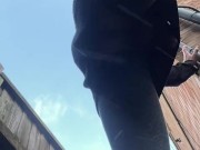 I need to pee. Catch by neighbor. Slow motion. 14/16