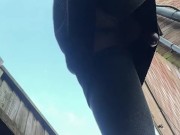 I need to pee. Catch by neighbor. Slow motion. 4/16