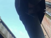 I need to pee. Catch by neighbor. Slow motion. 5/16