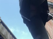 I need to pee. Catch by neighbor. Slow motion. 8/16