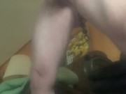 Jacking off with cock rings