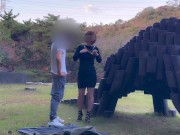 「他人棒/顔射」野外オナニー中の若い男性発見🥰突撃したら最後は大量顔射され精子まみれに✨潮吹き＆見合いからの６９を彼氏の前で寝取られ💕日本人/人妻/巨乳/熟女/NTR/無修正/変態/口内射精 6/16