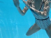 Fun Hungarian babe Zazie Skymm swims naked and horny 5/16