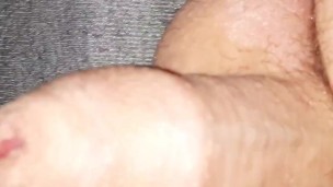 Close up on my Small penis jerking off and cleaning after mess up